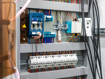 View of a prefabricated electrical panelboard