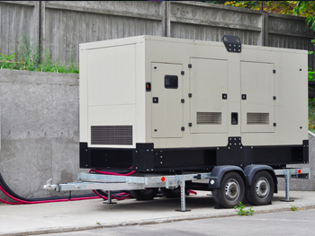 Exterior view of an electrical disaster recovery unit on a trailer